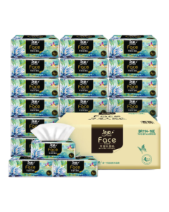 Jierou Facial Tissue Art Oil Painting Face 4-Ply 100 Sheets*16 Packs Extra Large Size M Premium Facial Tissue Whole Carton