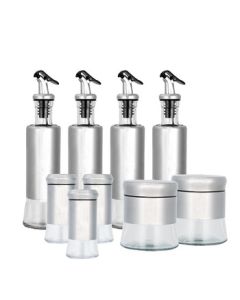 Shengge Fix Kitchen 9-Piece Set A91 Storage Jars Oil Vinegar Bottles Seasoning Containers Convenient Kitchen Storage