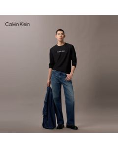 Calvin Klein Jeans 25 Fall New Men's Casual Commuting CK Letter Print Round Neck Base Layer Long Sleeve T-Shirt Top