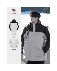 Camel Outdoor Mountaineering Jacket Windproof Coldproof Protective Suit Black/Red