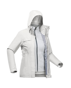 Decathlon Windproof Waterproof Detachable 3-in-1 Jacket Women's Outdoor Warm Hiking Coat 4016597