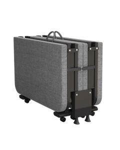 Oakleaf Folding Bed for Nap, Single Office Nap Bed, 4-Fold Foam Bed, Hospital Companion Bed, Wooden Slat Bed 80cm