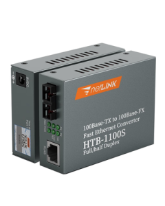 netLINK HTB-1100S-25KM 100Mbps Single-Mode Dual-Fiber Media Converter Optical-to-Electrical Converter DC5V 25km 1 Pair