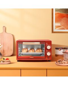 Konka (KONKA) Household Multi-function Mini Red Oven 10L Compact Capacity All-in-One Baking Box, Fruit Dryer, Air Fryer Oven KDKX-1001