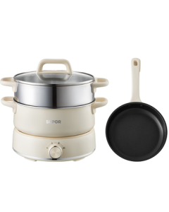 SUPOR Electric Hot Pot - Detachable and Washable Multi-Functional Cooker for Home Use, Steamer, Fryer, and Multi-Purpose Pot H22YK855A