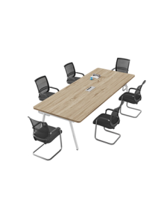 Weitai Small Conference Table Long Rectangular Table Meeting Room Workbench Training Negotiation Office Desk and Chair Set 2.4m Single Table