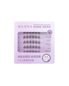 AOLANLA Glue-Free False Eyelashes Natural Sunflower Segmented Single Cluster Ultra-Thin Stems for Beginners Self-Adhesive Eyelashes
