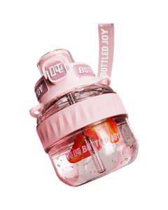 Pink Soundwave 1.1L Ton Ton Cup with Steel Ring Lid and Pop-Up Sip Cover