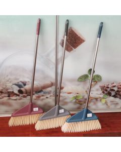 Huanqun Broom - Plastic Broom with Long Handle, Sanitation Broom for Home Use, Single Broom, Stainless Steel Broom, Multiple Colors Available