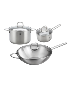 ZWILLING Stainless Steel Cookware Set Non-Stick Frying Pan, Soup Pot, Steamer, Milk Pot, Noodle Pot for Home Kitchen