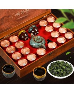Baoran Oolong Tea Anxi Tie Guan Yin Light Aroma Premium 360g Gift Box with Mini Cans and Tea Set, Mid-Autumn Festival Gift