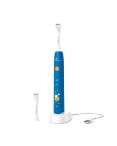 Philips (PHILIPS) Kids Electric Toothbrush for Ages 4-6-12, Sonic Vibration with 2 Modes, Includes 2 Brush Heads, Gift for Boys and Girls, HX2432/01 Blue