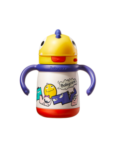 babycare Kids Insulated Cup with Straw, Dinosaur Stainless Steel Thermos for Babies, 300ml - Mixed Old and New Styles