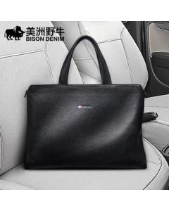 American Bison Men's Briefcase Genuine Leather Business Bag Laptop Messenger Bag Top Grain Leather Gift for Boyfriend