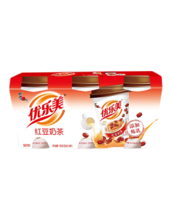 Youlemei Red Bean Milk Tea 65g x 3 Cups - Office Afternoon Tea Instant Brew Drink, Breakfast Meal Replacement