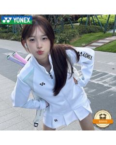 Yonex (YONEX) Autumn/Winter Badminton Long-Sleeve Hoodie Jacket Sports Top for Women - 250094BCR - White - XL