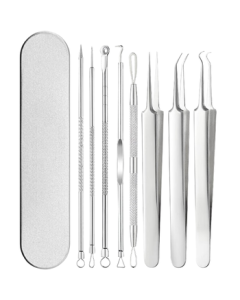 Ninja (storc) Acne Needle Kit Blackhead Remover Pimple Extractor Comedone Tweezers Cell Clamp Acne Squeezer Tool Set Tweezers Acne Needle