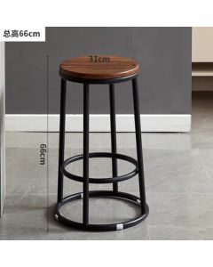 Waterman High Stool Wooden Stool, Natural Wood Grain, 55cm Height