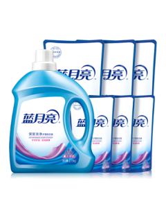 Blue Moon Deep Clean Laundry Detergent 14.5 Jin: 2.75kg Bottle + 1kg*3 Bags + 500g*3 Bags Lavender Scent Stain Removal