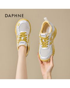 DAPHNE DAPHNE Women's Training Shoes Breathable Running Sneakers Canvas Shoes Lemon Yellow Size 36