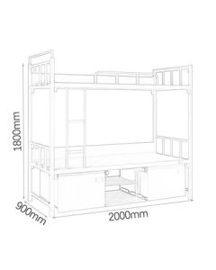 Xin Jin Hu (XIN JIN HU) Double Layer Bed Reinforced Dormitory Bunk Bed Metal Frame Upper and Lower Bunk