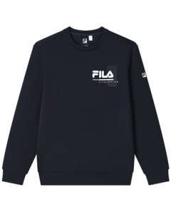 FILA Official Men's Sweatshirt 2025 Spring Basic Simple Sports Fitness Knitted Pullover