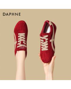 Daphne Women's Training Shoes New Autumn Versatile Sneakers Flat Shoes 4025404262 Red Size 37