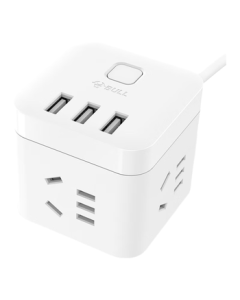 BULL Magic Cube Smart USB Socket Power Strip / Extension Cord / Plug Board / Dormitory Home Use Cable Outlet GN-U303U White Magic Cube Master Switch USB Socket