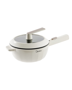 Midea Electric Wok, Hot Pot, Steamer, and Multi-Cooker - 3.5L Non-Stick Frying Pan for Dorm, Home Use, and Instant Noodles - Model HCG2571 with Steaming Rack