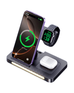 REMAX Apple 3-in-1 Wireless Charger Stand with MagSafe for iPhone 17 Pro Max, Xiaomi 15, Huawei Mate P80, iWatch & More