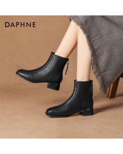Daphne Women's Ankle Boots, Autumn/Winter Chunky Heel Slim Boots, Versatile Commuter Boots 4024605088, Black, 39