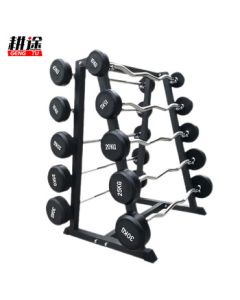 Gentuo Straight Barbell Set with Fitness Coated Fixed Barbell, 10-Pair Set (Including Rack)