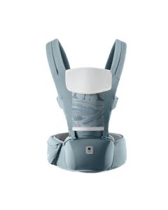 babycare Lightweight All-Season Baby Carrier with Waist Stool - Hands-Free Front & Back Carry, Figo Blue