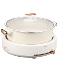 DAEWOO Electric Hot Pot Multifunctional 5L Large Capacity White Cooking Pot, Multi-use Split Electric Hot Pot DYHG-505