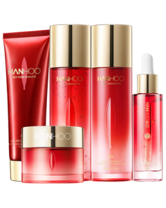 Hanhoo Pomegranate & Red Tea Enzyme Skincare Set - Anti-Wrinkle, Firming, Hydrating Complete Gift Box for Mom