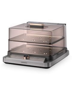 DAEWOO Electric Steamer DYZL-2088 Rock Gray Multi-Function Electric Hot Pot and Steamer with Large Capacity Steam Pot