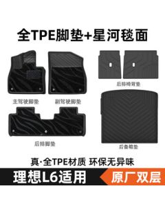 BOLISH Custom TPE Car Mats for Li L6 Double-Layer Floor Mats with Starry Sky Carpet Trunk Mat and Seat Back Cushion