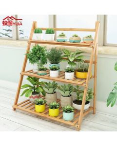 Yijia Flower Stand, Multi-Tier Balcony Flower Shelf Indoor Foldable Plant Stand, Simple Home Storage Rack, 3-Tier 80cm