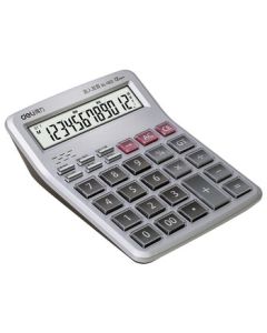 Deli Voice Calculator 1512 Financial Calculator with 12-Digit Display, Voice Broadcast, Music Alarm, and Multiple Calculation Functions