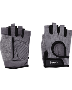 Keep Fitness Gloves for Men & Women with 3D Palm Padding, Wrist Support for Dumbbell & Equipment, Durable & Anti-Slip - Charcoal Gray L