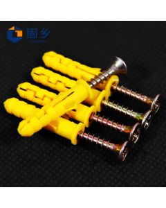 Guxiang Small Yellow Fish Nylon Plastic Expansion Tube 6mm Anchor Bolt Extended Expansion Screw M6 Bolt Expansion Tube Decoration Screw Anchor [M6*30mm 30pcs/box]