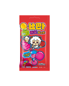 Bibabu Happy Sheep Cotton Candy Strawberry Flavor 11g*1 Pack - Fun Bubble Gum Snack for Kids to Share at Parties