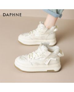 Daphne Women's Casual Shoes Thickened Warm High-Top Cotton Shoes Platform Snow Boots 4023608018 White Apricot 39