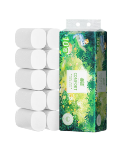 Lan Piao Coreless Toilet Paper 5-Ply 80g*10 Rolls, Natural Unscented Flat White Toilet Paper, Green Forest Series, Direct from Source with Free Shipping