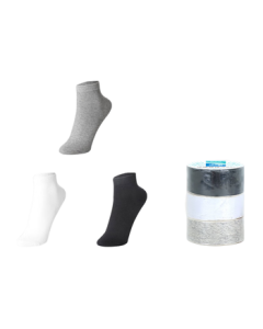 Beianshi Disposable Socks for Men and Women, Cotton Compressed Breathable Moisture-Wicking Portable Ankle Socks, 3-Pack