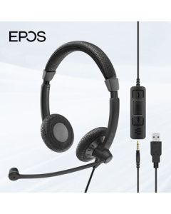 EPOS 【Huawei Certified】SC 75 Noise-Canceling Call Headset with USB Adapter Cable, Dual Ear (Portable/PC Version) Exclusive for Enterprise Business