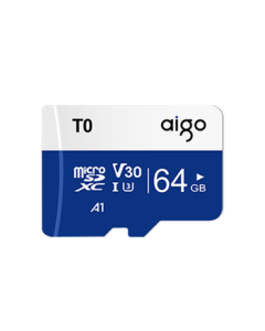 aigo 64GB MicroSD Memory Card TF Card A1 U3 V30 4K for Dash Cam & Surveillance Camera, Phone, Tablet, Camera, Gaming Console Storage Card T0