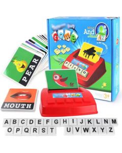 LOZ Kids' Educational Board Game: English Word Combination + Alphabet Flashcards + Banana Boat Letter Tray