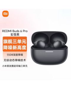 Xiaomi (MI) REDMI Buds 6 Pro True Wireless Noise-Cancelling Earbuds, In-Ear, Compatible with Xiaomi, Huawei, and Apple Phones, Mystic Black