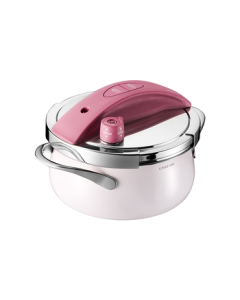Lingfeng Household Pressure Cooker, Anti-Explosion Small Multi-functional Mini Stainless Steel One-Hand Open/Close for Gas and Induction Stoves